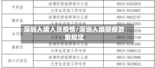 深圳入境人员疫情/深圳入境防疫政策规定-第1张图片