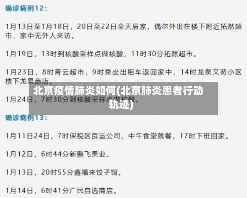 北京疫情肺炎如何(北京肺炎患者行动轨迹)-第2张图片